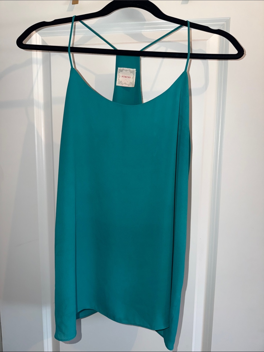 NYMPHE Teal High-Neck Racerback Cami